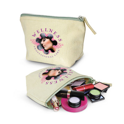 Custom Cotton Canvas Makeup Travel Bag Cosmetic Bag for Women Girls Portable multi-functional toiletry zipper bag