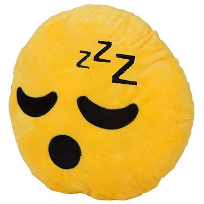 PP Cotton Filled Plush Emoji Cushion Pillows Smiley Face 30cm Round Shape