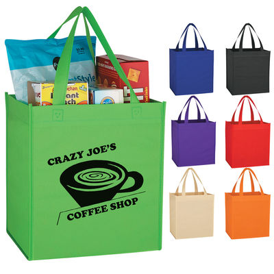 Custom Printed Washable Non Woven Recycle Bag With Double Handles 80gsm-120gsm