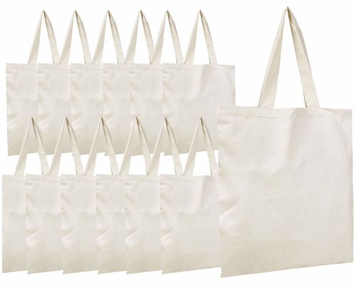 Reusable Recycled Blank Plain Canvas Tote Bags Bulk For Grocery Eco Friendly