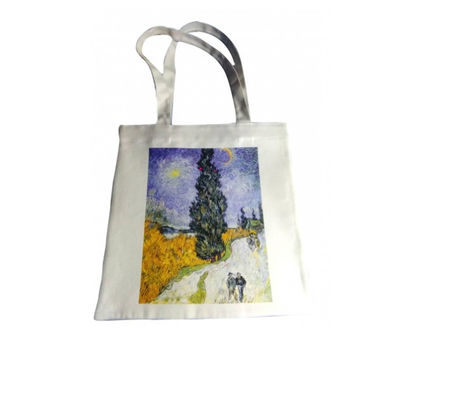 Reusable Shoulder Canvas Tote Bag Shopping Heat Transfer Printing For Grocery