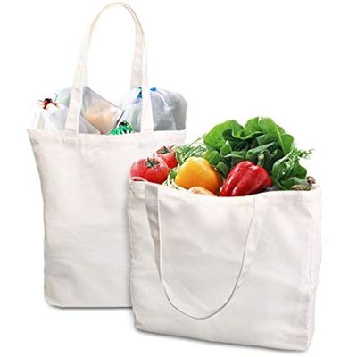Eco Friendly Printed Cotton Canvas Totes Bulk Bag With Double Handles