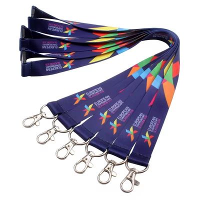 Flat Blank Polyester Lanyards Heat Transfer Sublimation Custom Rainbow Color