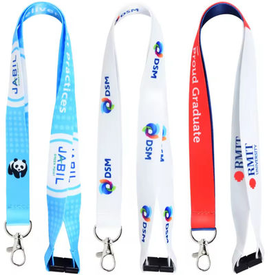 Flat Blank Polyester Lanyards Heat Transfer Sublimation Custom Rainbow Color