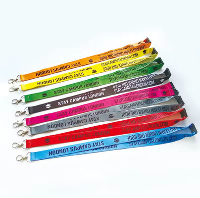 Safety Breakaway White Polyester Lanyards Customised Company Logo