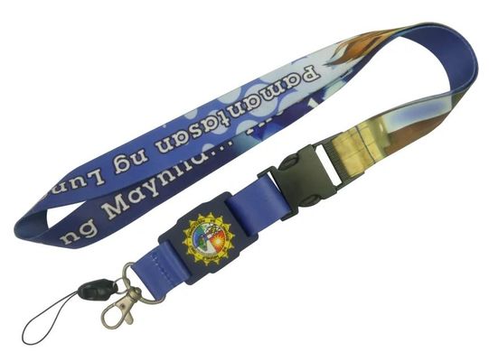 Colorful Flat Polyester nylon Waterproof Phone Lanyard strap With Hook Buckle Safe Clip