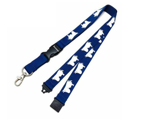Personalized Breakaway Flat Polyester Lanyard Plastic Woven Pantone Color