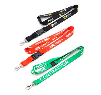 Personalized Breakaway Flat Polyester Lanyard Plastic Woven Pantone Color