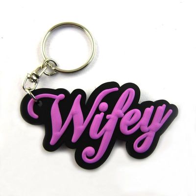2D Flat PVC Keychain Badge Rubber Keyring Souvenirs Custom Printed