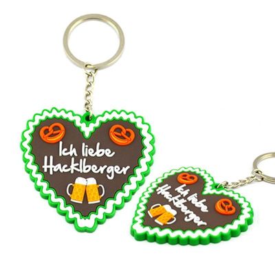 2D Flat PVC Keychain Badge Rubber Keyring Souvenirs Custom Printed