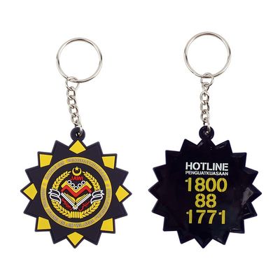 2D Flat PVC Keychain Badge Rubber Keyring Souvenirs Custom Printed