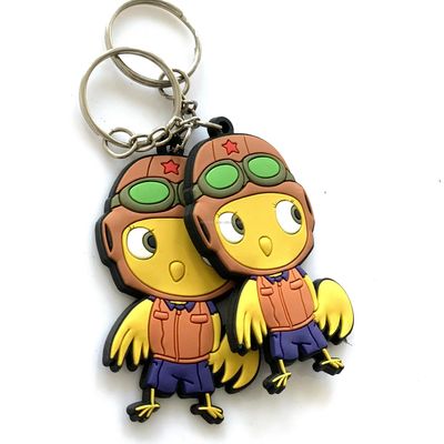 2D Flat PVC Keychain Badge Rubber Keyring Souvenirs Custom Printed