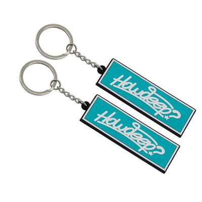 Personalized Promotional Keychain Badge 2D Rubber PVC Debossed Printing