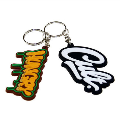 Personalized Promotional Keychain Badge 2D Rubber PVC Debossed Printing