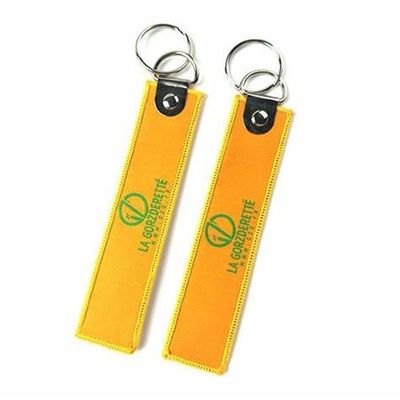 Flight Jet Tag Keychain Badge Souvenirs Fabric Woven Custom Logo