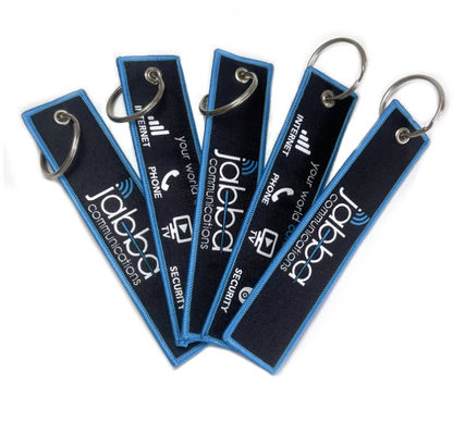 Flight Jet Tag Keychain Badge Souvenirs Fabric Woven Custom Logo