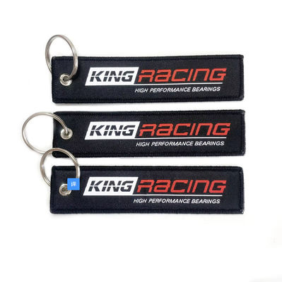 Custom Woven Logo Embroidered Keyring Jet Tag for Motorcycle Car Anime