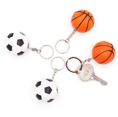 Personalized 3D Basketball Stress Keychain Badge Soft PU For Promotion Gifts