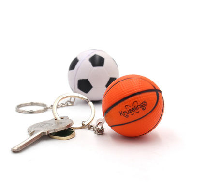 Custom Logo PU squishy Stress Ball Keychain PU Foam Basketball Football Soccer