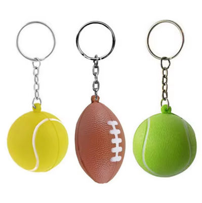 Custom Logo PU squishy Stress Ball Keychain PU Foam Basketball Football Soccer
