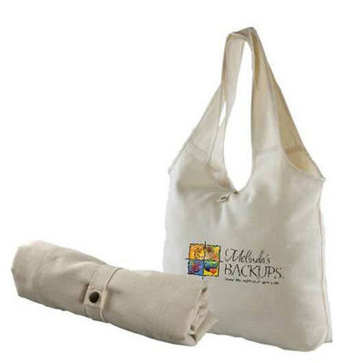 8OZ 10OZ Canvas Cotton Collapsible Grocery Bags Foldaway Shopping Bag Custom Printing