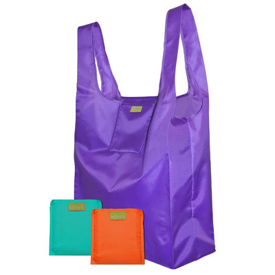 Promotional RPET Polyester Foldaway Shopping Bag Collapsible Reusable