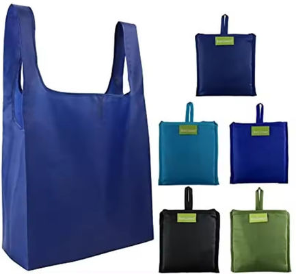 Promotional RPET Polyester Foldaway Shopping Bag Collapsible Reusable
