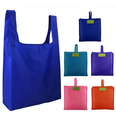 Promotional RPET Polyester Foldaway Shopping Bag Collapsible Reusable