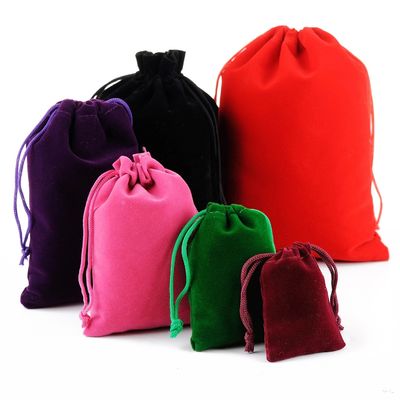 Jewelry Plain Velvet Drawstring Bag For Necklace Bracelet Earrings Packing