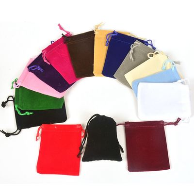 Jewelry Plain Velvet Drawstring Bag For Necklace Bracelet Earrings Packing