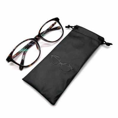 Neoprene Eyeglasses Case PU Leather Drawstring Pouch Bag Personalised