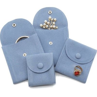 Velvet Microfiber Suede Jewelry Pouch Bags For Necklaces Rings Bracelets
