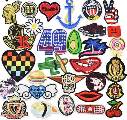 Polyester Garment Ironable Patches Labels Letterman Jacket Custom Shape