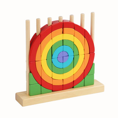 Unisex Rainbow Blocks Montessori Interactive Educational Toys For Early Development