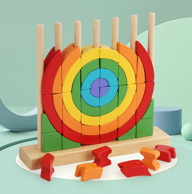 Unisex Rainbow Blocks Montessori Interactive Educational Toys For Early Development