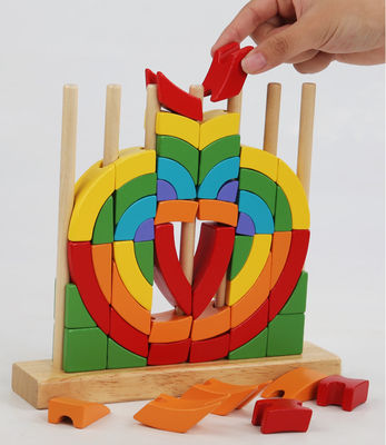 Unisex Rainbow Blocks Montessori Interactive Educational Toys For Early Development