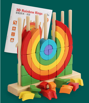 Unisex Rainbow Blocks Montessori Interactive Educational Toys For Early Development
