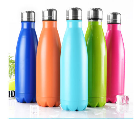 Leak Proof Double Wall Insulated Water Bottle 17oz 500ml Colorful Keep Hot Cold Sports