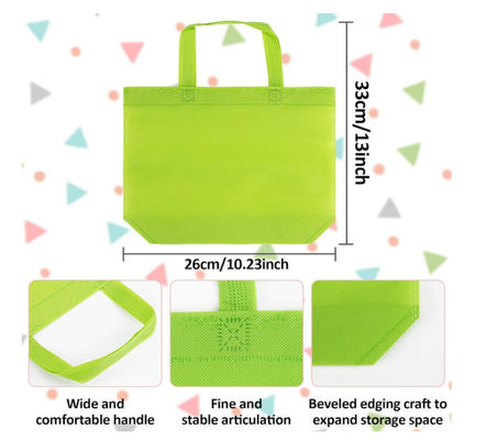 Sacos favoritos de festas não tecidos Sacos coloridos reutilizáveis Sacos não tecidos de cor sólida Sacos reutilizáveis de tote a granel com alças Sacos de mercearia não tecidos reutilizáveis