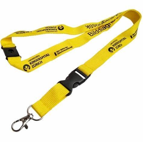 Personalized Breakaway Flat Polyester Lanyard Plastic Woven Pantone Color