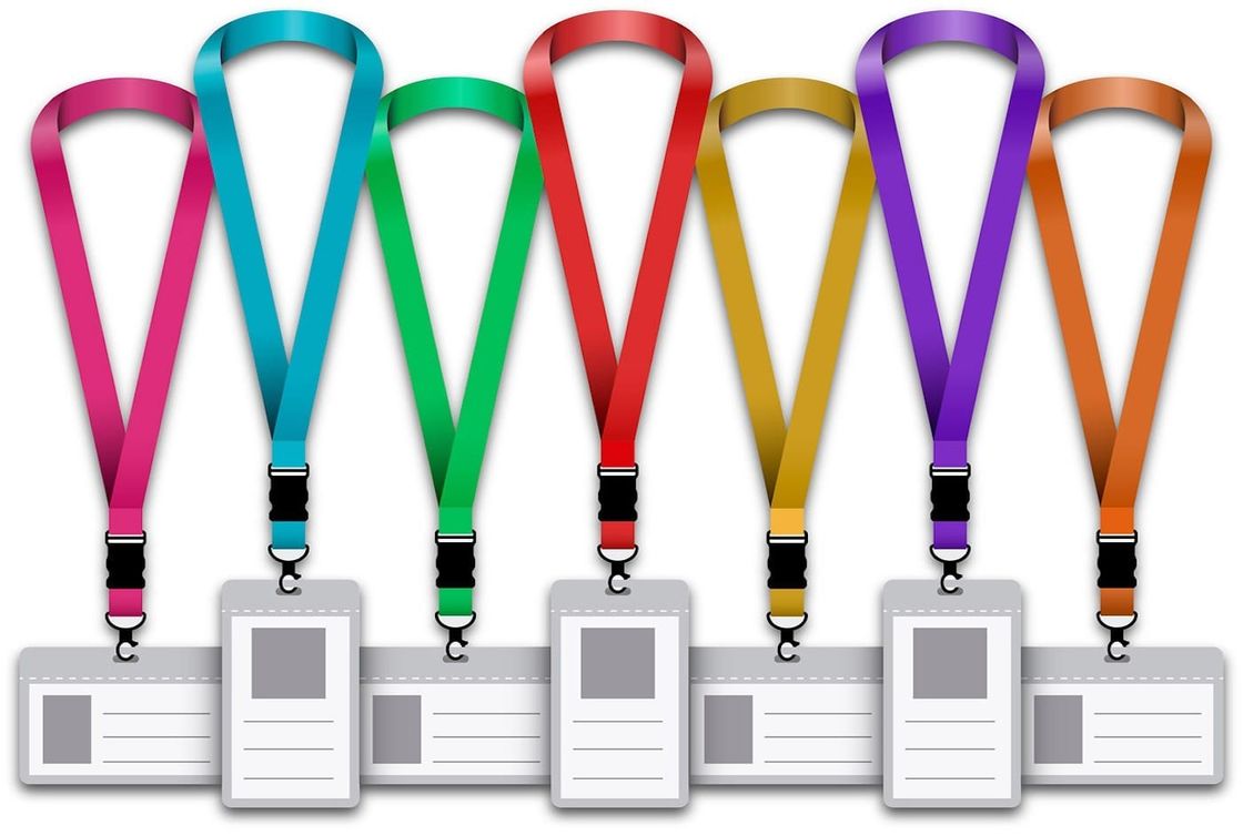 Blank Flat Woven Polyester Lanyards Badge ID Card Holder For Promotion Event Trade Show
